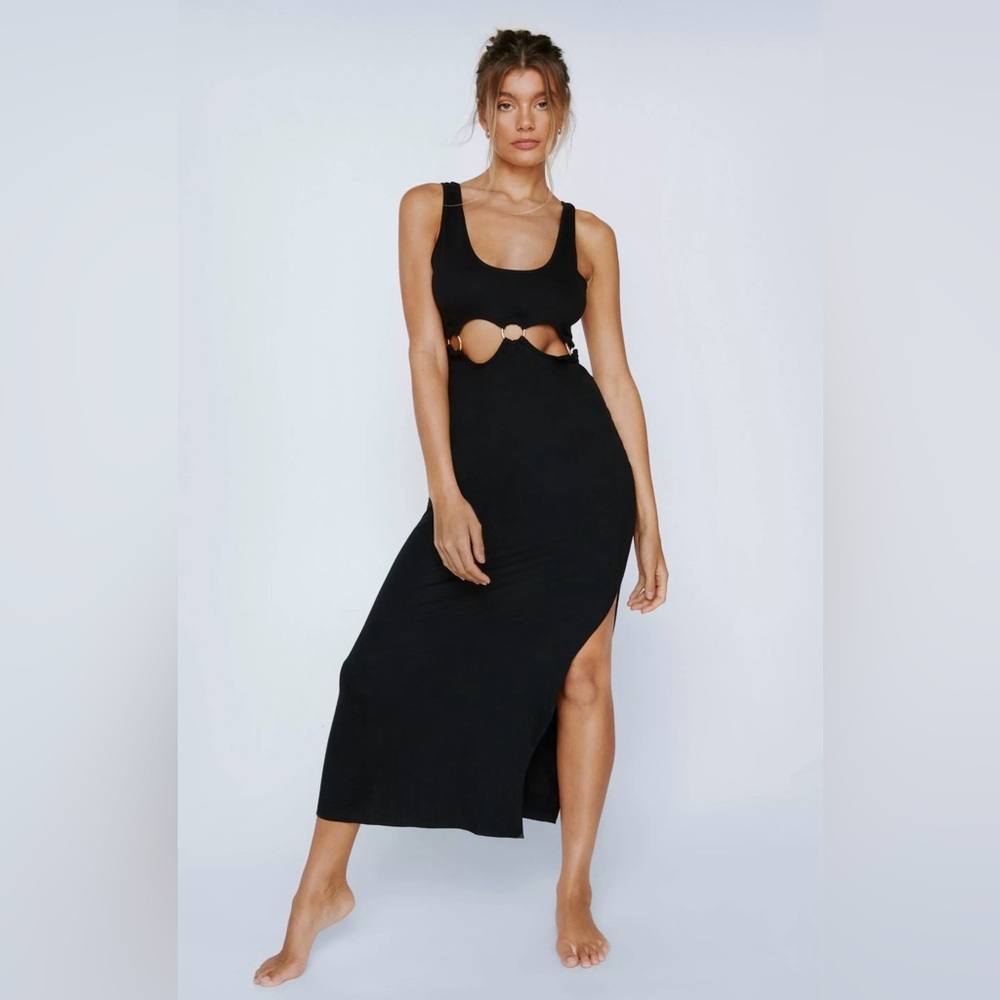 NWOT Nasty Gal O Ring Cut Out Jersey Cover Up Maxi Dress (Never Worn)